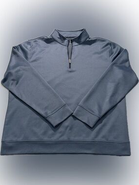 Hickey Freeman 1/4 Zip Pullover Blue Performance Stretch Large